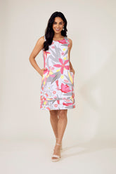 Dolcezza 'A Smell Of Gardenia' Sleeveless Linen Dress - Style 25702